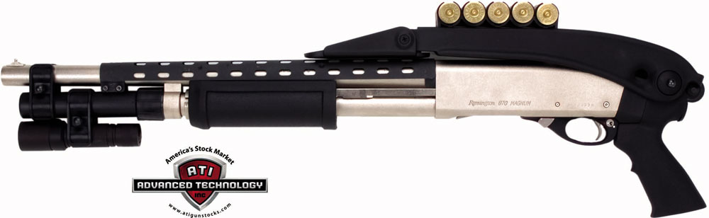 ADV TECH Stock Shotgun 12GA - Pumps TOP Folding Black SYN