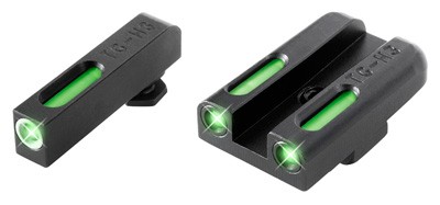 Truglo TFX Tritium/fiber-Optic Day/Night Sights Fits Glock 17 / 17L 19 22 23 24 26 27 33 34 35 38 and 39 - White Outline Front/Rear Green