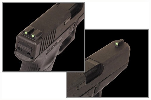 Truglo Tritium Night Sights (Low) Fits Glock 17 / 17L 19 22 23 24 26 27 33 34 35 38 39 45 - Front Green/Rear Green