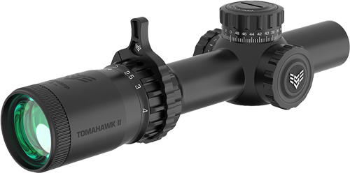 Swampfox Tomahawk II Rifle Scope 1-6X24 30MM SFP BFO Green Illum. Black