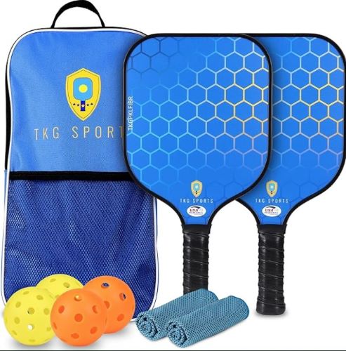 TKG SPORTS FIBERGLASS PICKLEBALL SET W/CARRY
