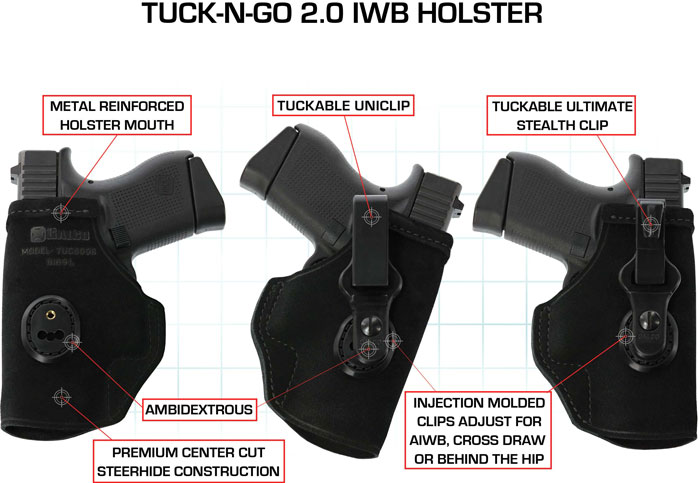 Galco TUC646B Tuck-N-Go 2.0 IWB Holster SIG P290 9mm Ambidextrous