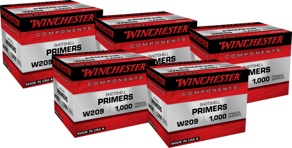 WINCHESTER PRIMERS 209 SHOTSHELL 5000 PACK CASE