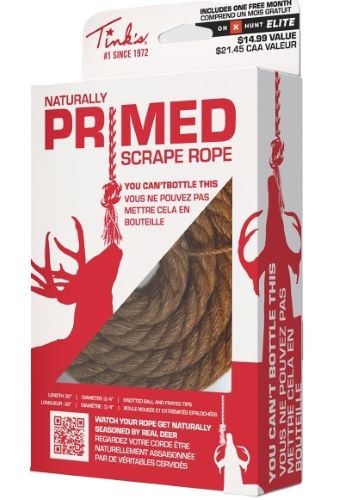 TINKS PRIMED SCRAPE ROPE 32 KNOTTED