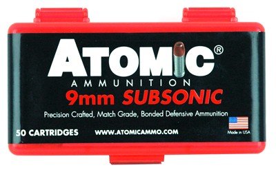 Atomic 9MM Luger 147GR - Subsonic JHP 50RD 10BX/CS