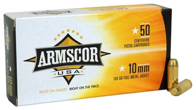 ARMSCOR 10mm Auto 180 Grain FMJ Handgun Ammunition (50 Rounds)