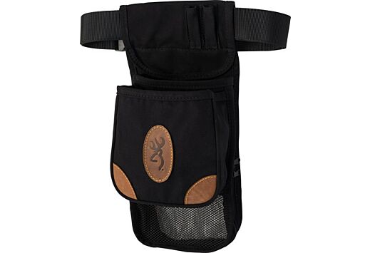 BROWNING LONA CANVAS SHELL POUCH DELUXE W/BELT BLACK/BRWN