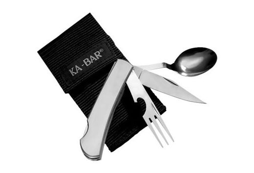 KA-BAR HOBO FORK/KNIFE/SPOON W/SHEATH