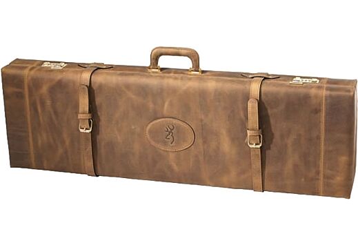 BROWNING LUGGAGE CASE O/U TO 34" BBL DISTRESSED LEATHER BRN