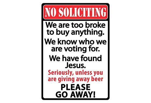 RIVERS EDGE SIGN 12"x17" "NO SOLICITING"