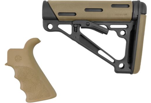 HOGUE AR-15 GRIP & OVERMOLDED COLLAPSIBLE STK COMMERCIAL FDE