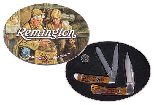 REMINGTON CUTLERY AMERICAN CLASSIC 2-KNIFE SET W/TIN<