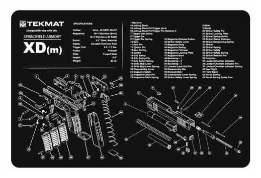 TEKMAT ARMORERS BENCH MAT 11"x17" SPRINGFIELD XDM PISTOL