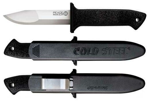 COLD STEEL PEACE MAKER III 4" PLAIN EDGE BOOT KNIFE W/SHEATH