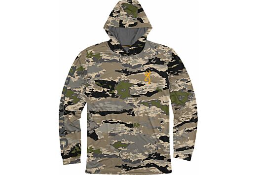 BROWNING HOODED LONG SLEEVE TECH T-SHIRT OVIX LARGE
