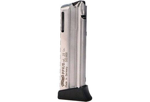 WALTHER MAGAZINE PPK/S .22LR 10RD NICKEL PLATED STEEL