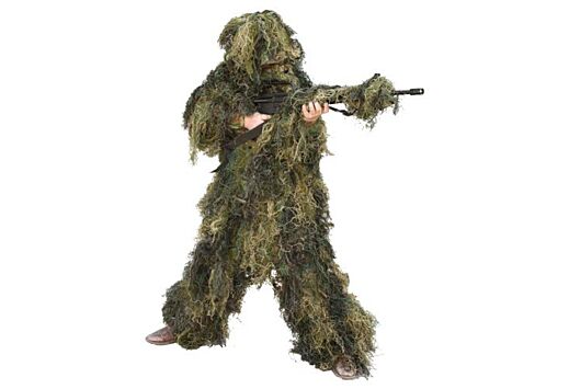 RED ROCK 5 PIECE GHILLIE SUIT WOODLAND YOUTH LARGE