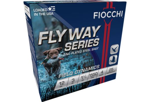 FIOCCHI FLYWAY 12GA 3" #4 1550FPS 1-1/5OZ 25RD 10BX/CS
