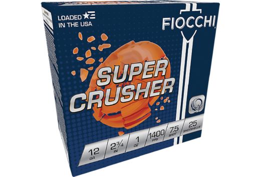 FIOCCHI 12GA 2.75" 1OZ 1300FPS #7.5 CRUSHER 250RD CASE LOT