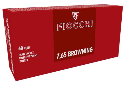 FIOCCHI AMMO 7.65 BROWNING 60GR SJHP 50RD 20BX/CS <