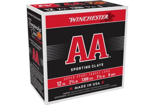 WINCHESTER AA 12GA 1-1/8OZ #8 1300FPS 250RD CASE LOT