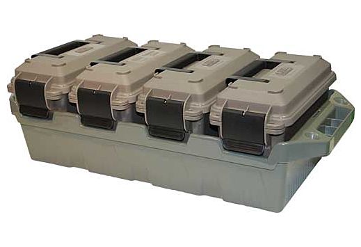 MTM 4-CAN AMMO CRATE W/ 4 .30 CAL AMMO CANS ARMY GRN/DK ERTH