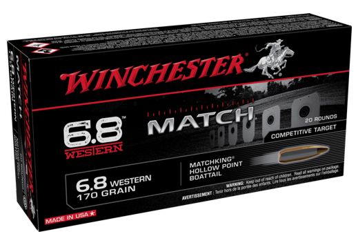 WINCHESTER MATCH 6.8 WESTERN 170GR BTHP 20RD 10BX/CS