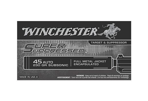 WINCHESTER SUPER SUPRESS 45APC 230GR FMJ 50RD 10BX/CS