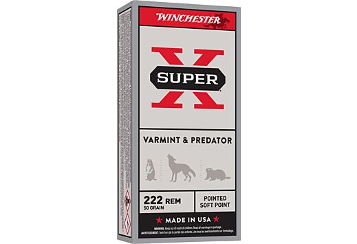 WINCHESTER SUPER-X 222 REM 50GR JSP 20RD 10BX/CS
