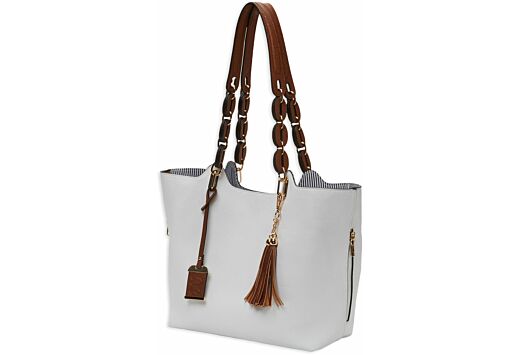 BULLDOG CONCEALED CARRY PURSE BRAIDED TOTE STYLE WHITE