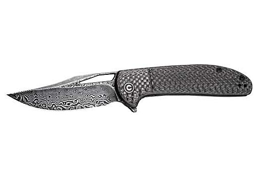 CIVIVI KNIFE ORTIS 3.25" TWILL CARBON FIBER/BLACK DAMASCUS