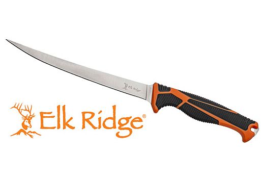 MC ELK RIDGE TREK 7" FILLET KNIFE WITH SHEATH BLK/ORG/SS