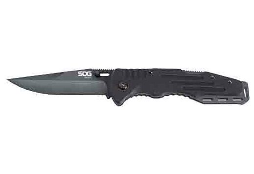 SOG KNIFE SALUTE HARDCASED BLACK 3.6" BLADE