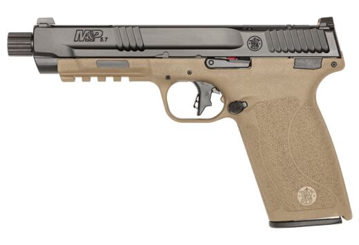 S&W M&P 5.7 NO THUMB SAFETY 5" 2-22 RD MAGS OPTIC CUT FDE/BLK