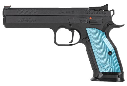 CZ TS2 SA 9MM FS 20-SHOT BLACK POLYCOAT BLUE GRIP