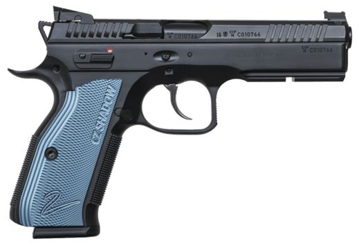 CZ SHADOW 2 9MM FS 17-SHOT BLACK POLYCOAT BLUE GRIP