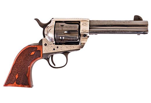 CIMARRON FRONTIER .357 PW FS 4.75" ENGRAVED SILVER/BL WAL