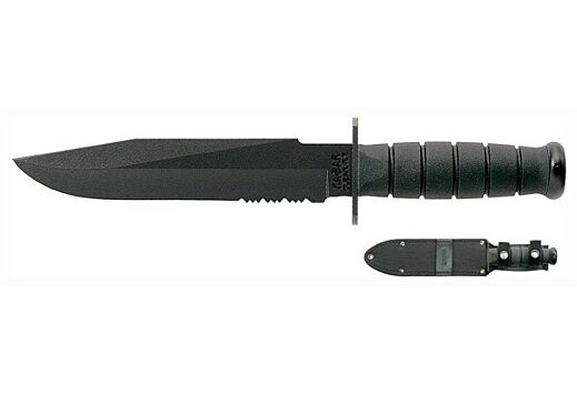 KA-BAR FIGHTER KNIFE 8" SERRATED W/SHEATH
