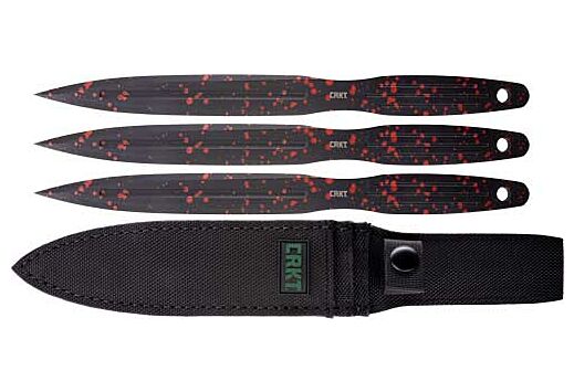 CRKT ONION THROWING KNIVES 6.25" BLACK/RED 3-PACK W/SHTH
