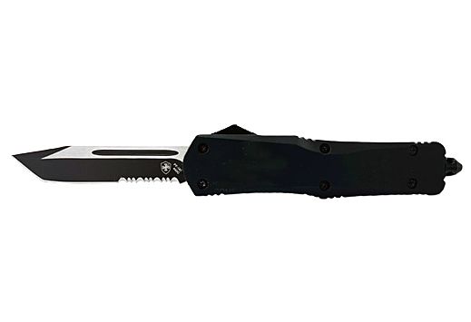 TEMPLAR KNIFE LARGE OTF BLACK RUBBER 3.5" BLACK TANTO SRRTD