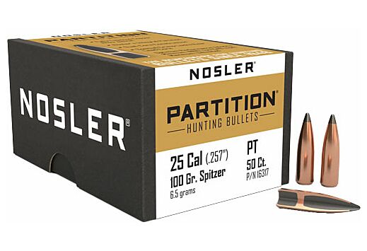 NOSLER BULLETS 25 CAL .257 100GR PARTITION 50CT