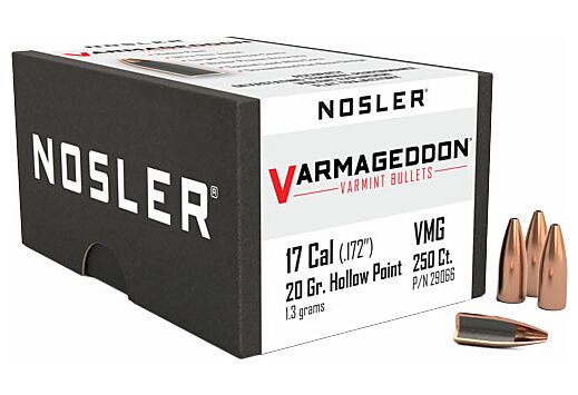 NOSLER BULLETS 17 CAL .172 20GR VARMAGEDDON FBHP 250CT