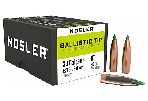 NOSLER BULLETS 30 CAL .308 180GR BALLISTIC TIP 50CT
