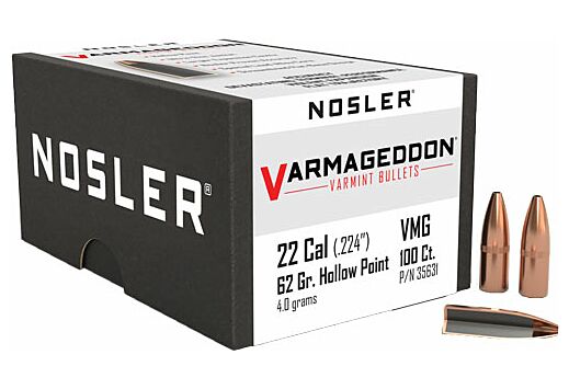NOSLER BULLETS 22 CAL .224 62GR VARMAGEDDON FBHP 100CT