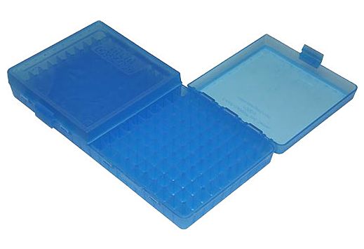 MTM AMMO BOX .45ACP/.40SW/10MM 200-ROUNDS CLEAR BLUE