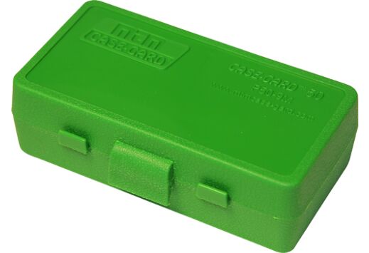 MTM AMMO BOX 9MM LUGER/.380ACP 50-ROUNDS FLIP TOP STYLE GREEN