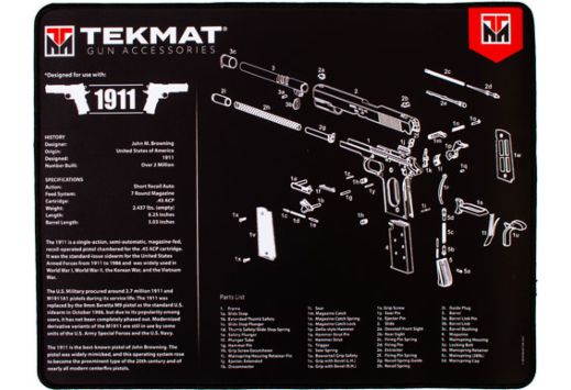 TEKMAT ARMORERS BENCH MAT ULTRA 15"X20" 1911 BLACK