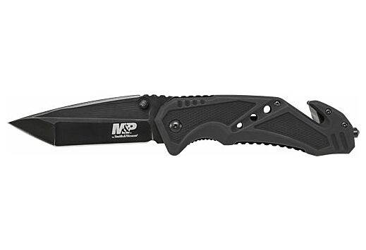 S&W KNIFE CLIP FOLDER 3.8" BLADE BLACK W/ STRAP CUTTER