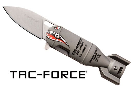 MC TAC-FORCE 2.25" DROP POINT FOLDER GREY SHARK BOMB/SS