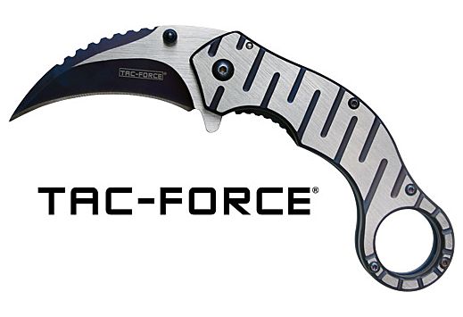 MC TAC-FORCE 2.5" HAWKBILL BLADE FOLDER GREY/BLACK